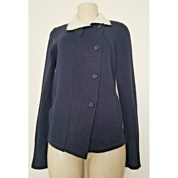 BANANA REPUBLIC WOMEN'S WOOL MIX KNITTED CARDIGAN BUTTON COLLAR SIZE M #832 - Picture 1 of 13